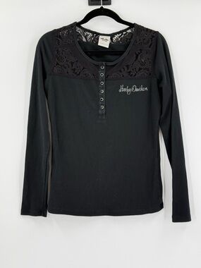 Harley Davidson Henley Lace Detail M
